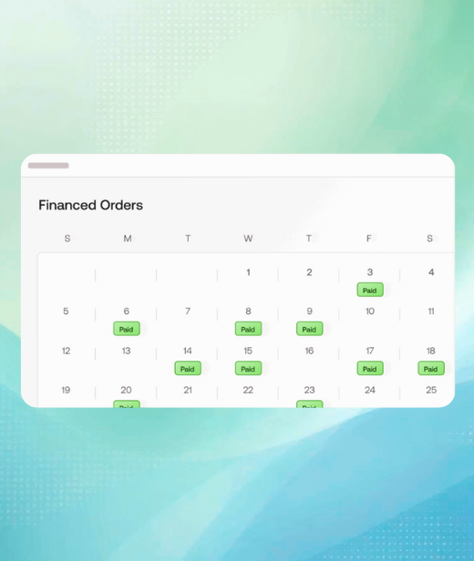 March financed orders calendar